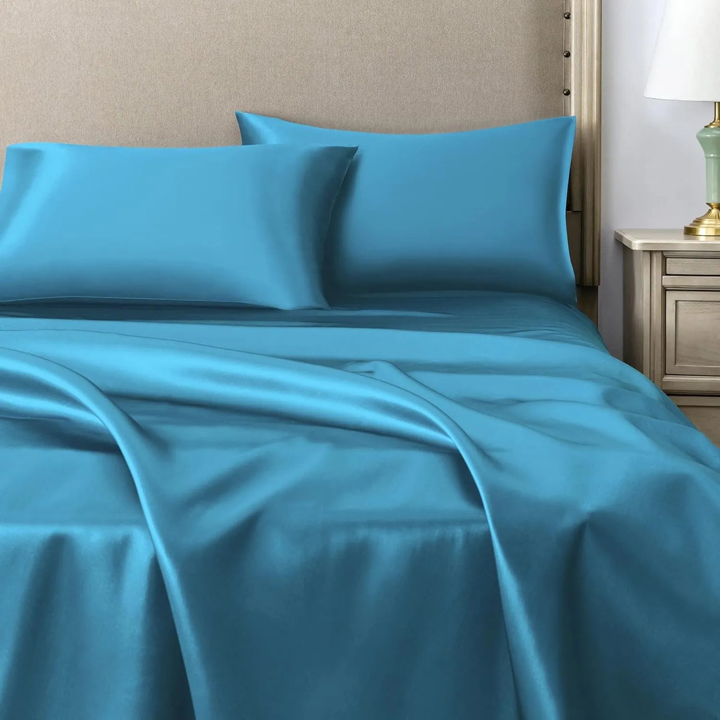 1 Lenzuolo + Kit 2 Federe  ( azurro ) — Premium Extra plus