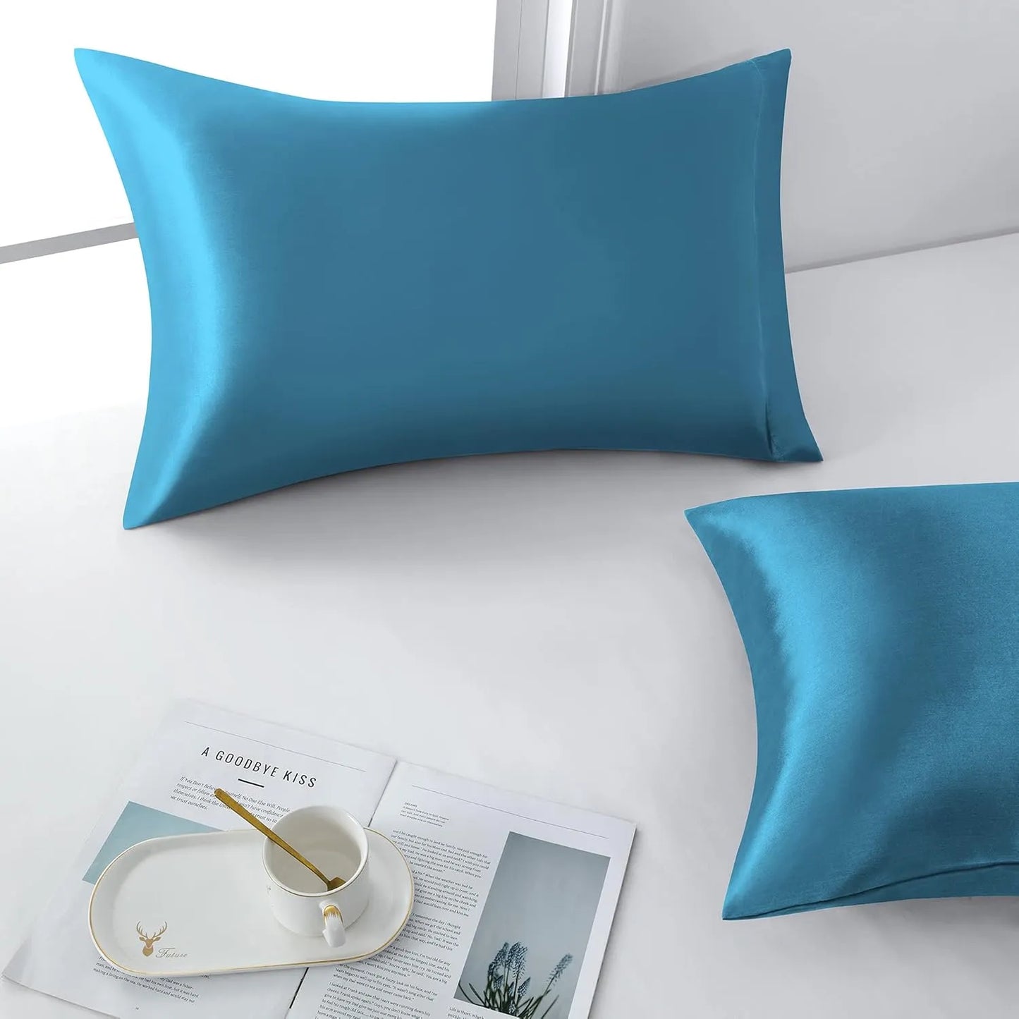 1 Lenzuolo + Kit 2 Federe  ( azurro ) — Premium Extra plus