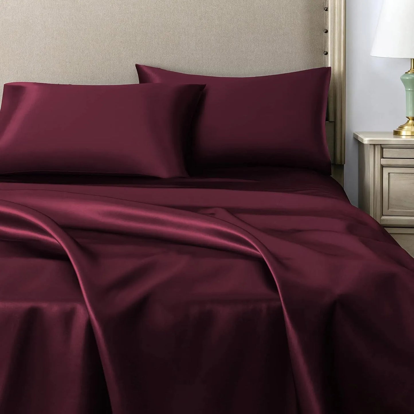 1 Lenzuolo + Kit 2 Federe ( Bordeaux) — Premium Extra plus