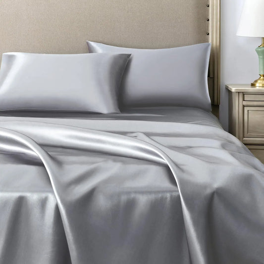 1 Lenzuolo + Kit 2 Federe  ( grigio ) — Premium Extra plus