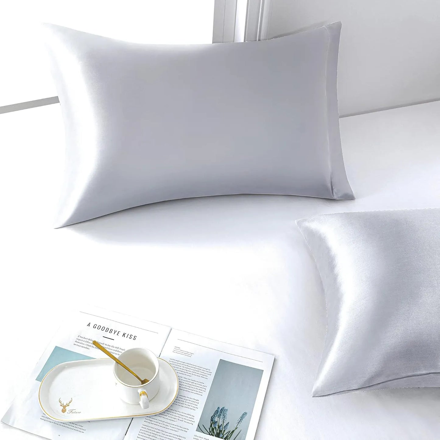 1 Lenzuolo + Kit 2 Federe  ( grigio chiaro ) — Premium Extra plus