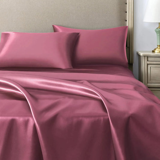 1 Lenzuolo + Kit 2 Federe  ( rosa scuro) —  premium Extra plus