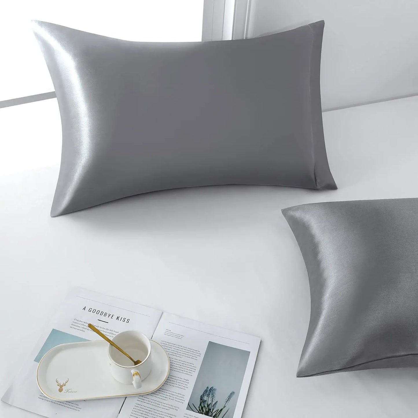 1 Lenzuolo + Kit 2 Federe  ( grigio ) — Premium Extra plus